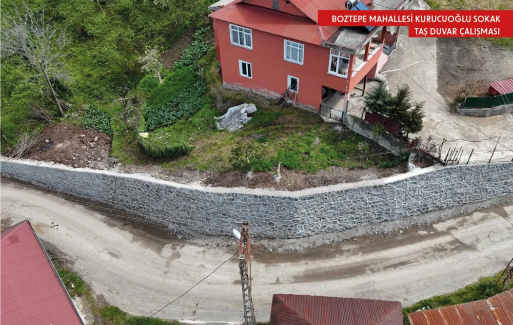 ALTINORDU BELEDİYESİ’NDEN 7 MAHALLEDE 8 NOKTADA TAŞ DUVAR ÇALIŞMASI