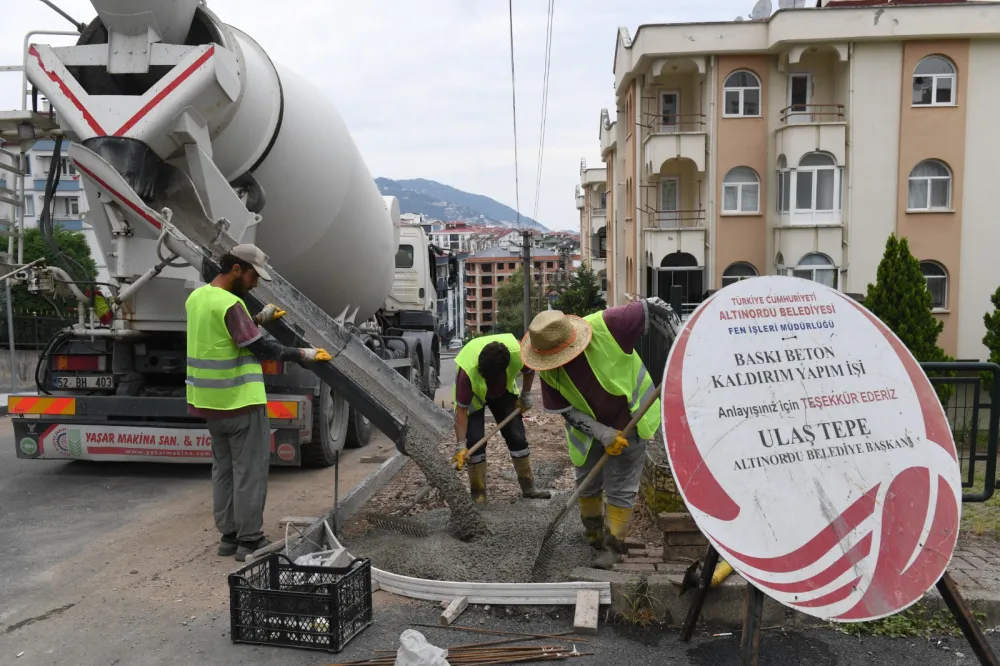 ALTINORDU BELEDİYESİ’NDEN 27 KİLOMETRELİK DEV KALDIRIM ÇALIŞMASI
