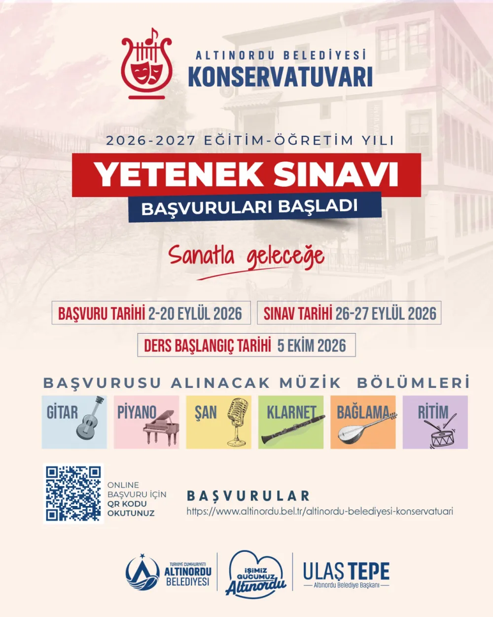 ALTINORDU BELEDİYESİ KONSERVATUVARI YENİ YETENEKLERİNİ ARIYOR