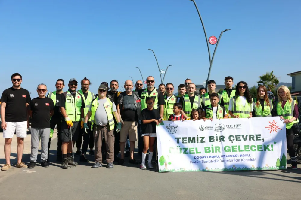ALTINORDU BELEDİYESİ VE MOTOSİKLET TUTKUNLARI BU KEZ ÇEVRE İÇİN BULUŞTU