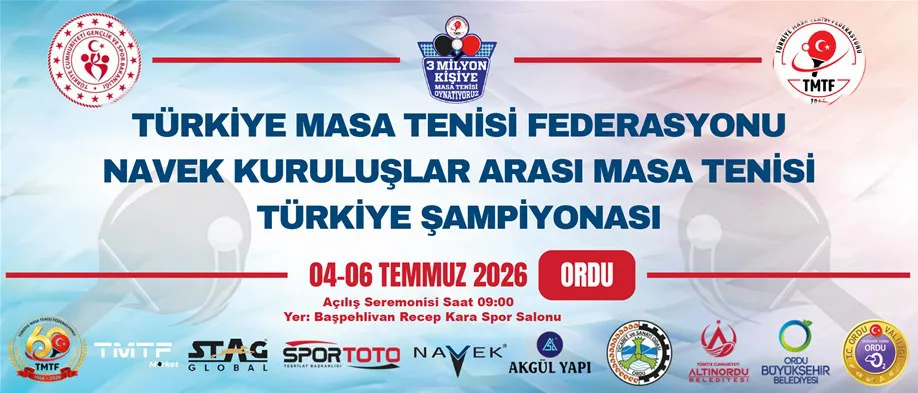 Kurum ve Kuruluşlararası Masa Tenisi Türkiye Şampiyonası Ordu’da Başlıyor
