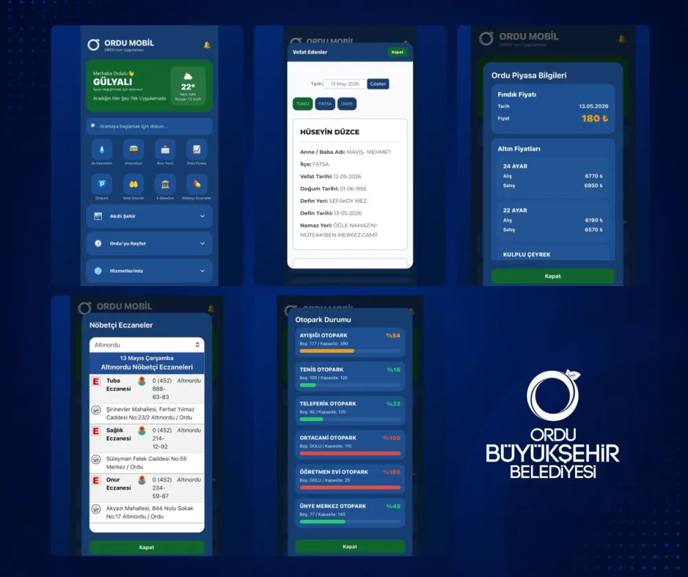 ORDU MOBİL VATANDAŞLARIN HİZMETİNDE