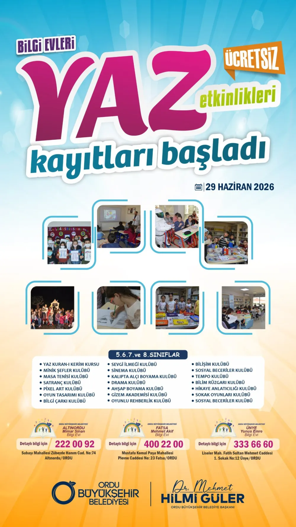 YAZ TATİLİNİN EN GÜZEL ADRESİ: BİLGİ EVLERİ